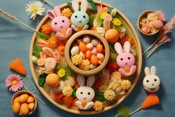 Vibrant Easter treats made with creativity. Generative AI
