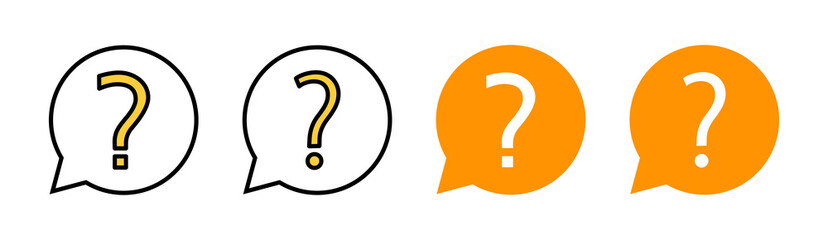 Question icon set for web and mobile app. question mark sign and symbol