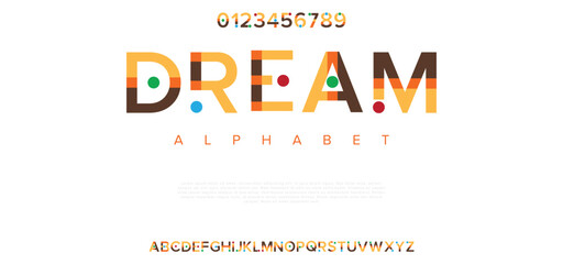 Dream Modern abstract digital alphabet font. Minimal technology typography, Creative urban sport fashion futuristic font and with numbers. vector illustration