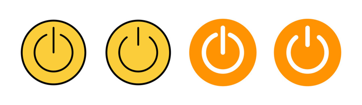 Power icon set for web and mobile app. Power Switch sign and symbol. Electric power