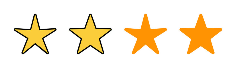 Star Icon set for web and mobile app. rating sign and symbol. favourite star icon