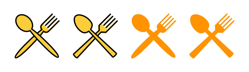 spoon and fork icon set for web and mobile app. spoon, fork and knife icon vector. restaurant sign and symbol