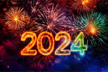 happy new year with fireworks, fireworks over the city, fireworks in the night sky, newyears new years

