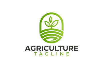 Agriculture farm and tree vector and logo