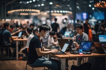 Join the Virtual Revolution with Chinese Tech Enthusiasts: Uniting at LAN Parties and Gaming Forums for an Epic Gaming Extravaganza

 - obrazy, fototapety, plakaty
