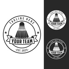 Badminton club logo template, Badminton tournaments logotype concept. Abstract sport symbol design vector illustration