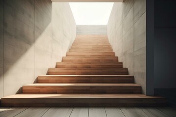 Fototapeta na wymiar 3D rendering of upward stairs. Generative AI
