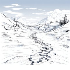 Silent footsteps in fresh fallen snow