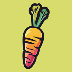 Vibrant Carrot: Vector Carrot Illustration