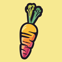Vibrant Carrot: Vector Carrot Illustration