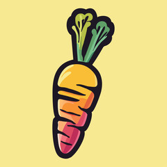 Vibrant Carrot: Vector Carrot Illustration