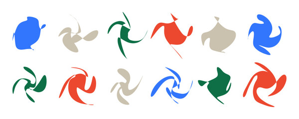 Collection of Abstract Black Brush Strokes, array of black brush strokes, each with a unique shape and movement, creating a dynamic and versatile set against a white background