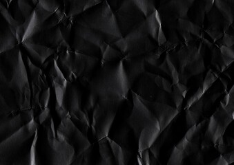Black crumpled paper texture pattern. Rough grunge old blank. Abstract background. Illustration design. 