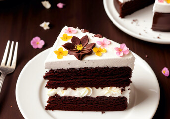Obraz na płótnie Canvas Cake/cake background/Cake decoration/Dessert background chocolate cake with chocolate