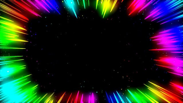 虹色の集中線グローあり