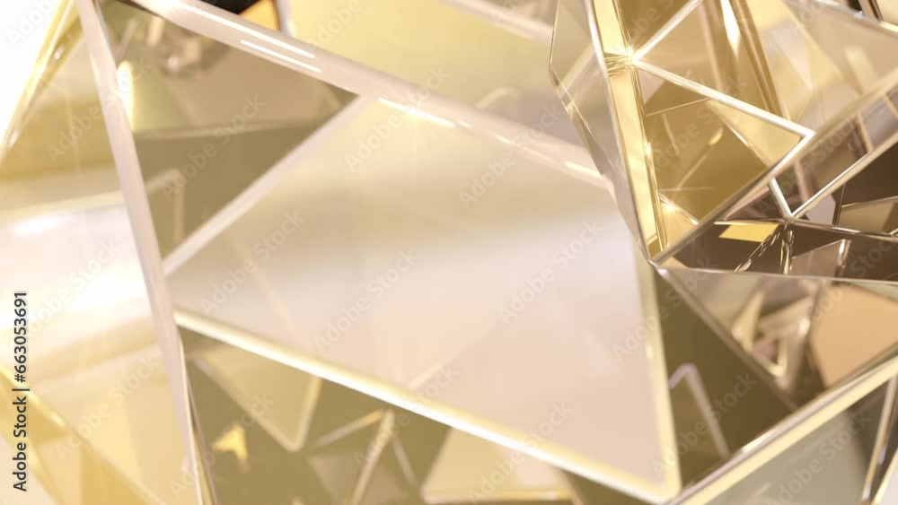 Poster a modern background with a gold polygonal design. a geometric golden surface rendered in 3d abstract