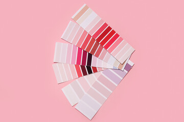 Many color palettes on pink background