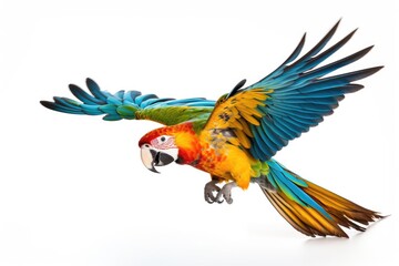 Fototapeta premium Photo of a colorful parrot in front of a white background