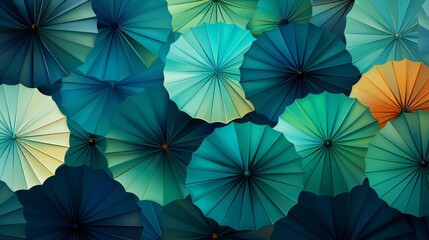 Fototapeta na wymiar A group of colorful umbrellas. Generative AI. 