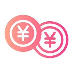 Obraz premium yen gradient icon