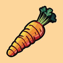 Vibrant Carrot: Vector Carrot Illustration