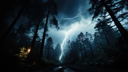  Thunder and violent lightning flashes across the sky © PixelPaletteArt