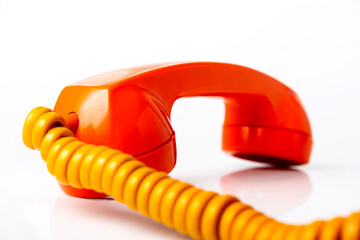 Orange Vintage Rotary Telephone
