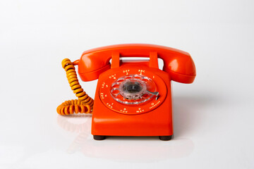 Orange Vintage Rotary Telephone