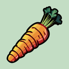 Vibrant Carrot: Vector Carrot Illustration