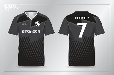 black jersey mock up for football or soccer shirt and sport uniform template