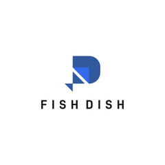 fish and letter D logo design