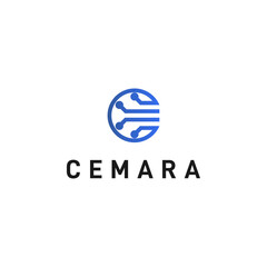 letter C technology logo design