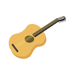 Classical guitar. Acoustic Guitar List Design Vector Illustration