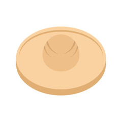 Cowboy hat icon in flat style isolated on white background