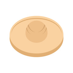 Cowboy hat icon in flat style isolated on white background