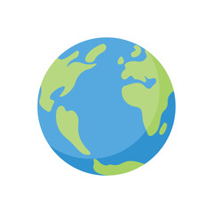 Earth globes isolated on white background. Flat planet Earth icon. Vector illustration.