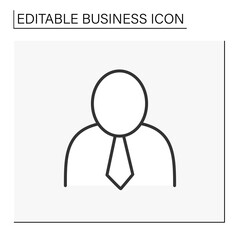  Business consultant line icon. Personal business account. Worker help for clients. Business concept. Isolated vector illustration. Editable stroke. Vector illustration