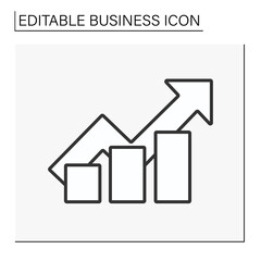  Finance line icon. Rating of business. Profitable startup growth. Personal account. Business concept. Isolated vector illustration. Editable stroke 