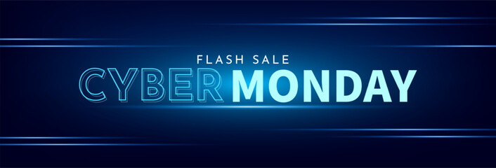 Cyber Monday sale banner template. Cyber Monday typography text design. Promotion and sale background. Vector illustration