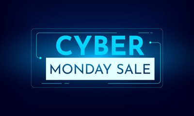 Cyber monday sale background. Cyber monday background for promotion, special offer. Advertising banner, shopping website template. Vector illustration