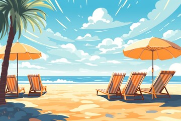 Background of a sunny beach holiday. Generative AI