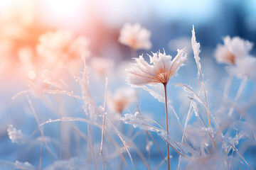 Frosted Floral Symphony, A Captivating Winter Wonderland