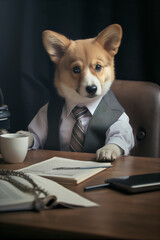 business puppy businessman