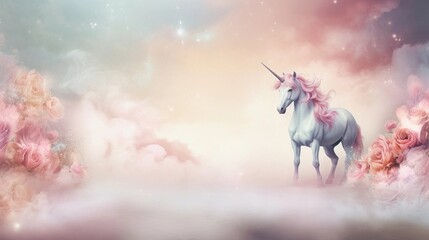 space for text on textured background surrounded by unicorn myth, background image, generative AI