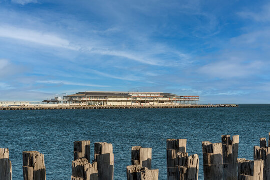 Station Pier, Port Melbourne, in Port Phillip Bay on a calm day