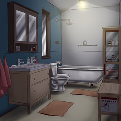 3d illustration of modern bathroom interior