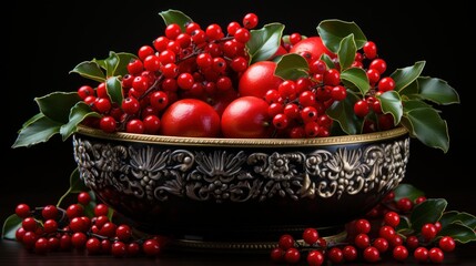 christmas decoration with berries