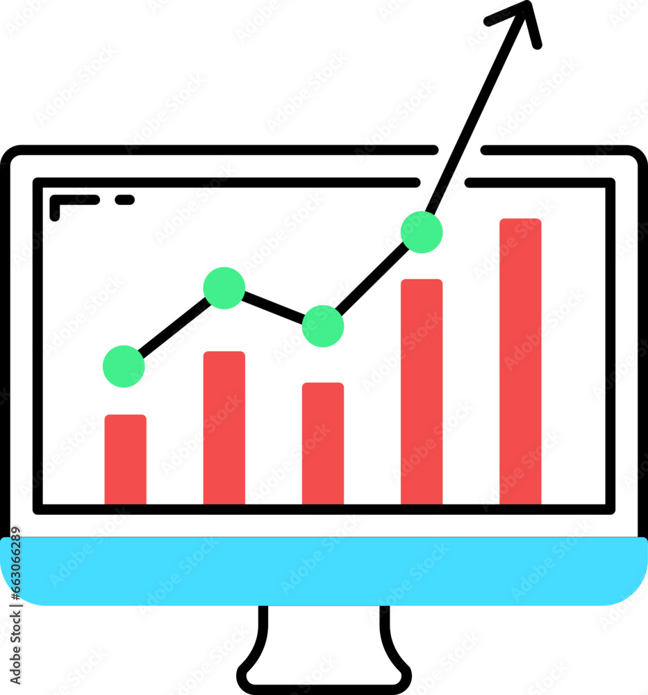 Sticker Graph chart line icon