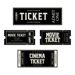 Naklejka premium Ticket for entrance to movie, cinema, theatre and illustration template ticket to event. Vector illustration.
