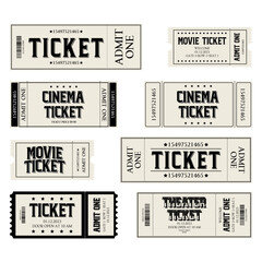 Ticket for entrance to movie, cinema, theatre and illustration template ticket to event. Vector illustration.